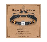 Gneckrine Cadeaux d'anniversaire pour garçons de 7 à 21 ans, cadeau d'anniversaire pour fils, petit-fils, neveu, bracelets pour garçons cadeaux pour enfants et adolescents, Adjustable, Pierre, Pas de