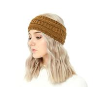 GNEGNI LIFE Bandeau tricoté pour femme - Large cache-oreilles en tricot - Bandeau souple texturé pour le yoga, le ski, la randonnée