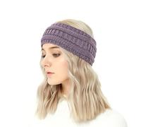 GNEGNI LIFE Bandeau tricoté pour femme - Large cache-oreilles en tricot - Bandeau souple texturé pour le yoga, le ski, la randonnée