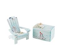 GNGR Mini chaise de plage de style méditerranéen - Décoration pour chambre d'enfant - Motif océan - Petite boîte - Accessoires de décoration - Fauteuil à bascule d'extérieur avec armature (B, taille
