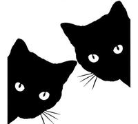 GNHG 2 pièces Autocollant Chat, Noir, Autocollants de Voiture drôles, pour Voiture/Moto/vélo