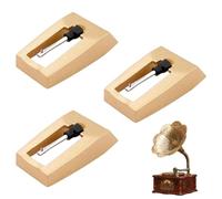 GNHG 3 Pièces Aiguille de Tourne-Disque, pour Tourne Disque Ancien, Diamant Platine Vinyle, Aiguille Diamant de Remplacement, pour Tourne-Disque Vinyle, Tourne Disques Crosley, Jensen et Teac