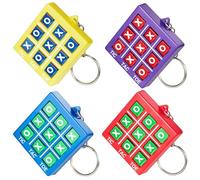 GNHG 4 Pièces Porte-clés tic tac Toe pour Enfants,tic tac Toe Jeu Porte-clés, Gadget d'anniversaire pour Enfants
