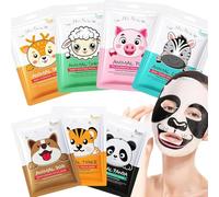 GNHG 7 Pièces Masque Visage Enfant,Masques Visage Femme,Masque Tissu Visages Avec Imprimé Animalier,Masques Hydratant Visages Pour Convient Filles Et Femmes