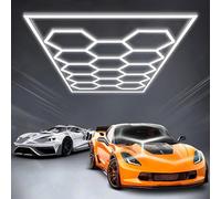 GNIUBBDB Plafonnier LED Hexagonal Pour Garage, Atelier, Sous-Sol, Salle De Sport, Entrepôt, 6500 K 14 HEX