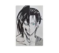 GNKIO 1 poster HD Anime Attack on Titan Eren Jaeger Impression sur toile pour décoration de chambre à coucher Motif famille moderne 30 x 45 cm