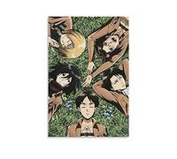 GNKIO Empire Interactive Poster sur toile Motif Attack on Titan Eren Armin Levi 20 x 30 cm