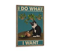 GNKIO Empire Poster chat I Do What I Want Tuxedo Cat_ Poster décoratif sur toile pour salon, chambre à coucher 30 x 45 cm