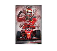 GNKIO F1 Racing Driver Charles Leclerc (2) Poster d'art sur toile et art mural Impression moderne Famille Chambre à coucher Poster 50 x 75 cm