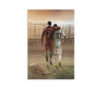 GNKIO Lionel Messi and Ronaldo Competition Portrait Tableau imprimé sur toile Motif portrait noir et blanc 40 x 60 cm