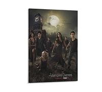 GNKIO Lot de 4 posters, au motif de personnages de la série TV « The Vampire Diaries » (TVD) : Stefan, Damon et Elena, peintures décoratives sur toile, art mural, pour salon, chambre, 40 x 60 cm