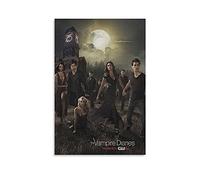GNKIO Lot de 4 posters, au motif de personnages de séries TV « The Vampire Diaries » (TVD) : Stefan, Damon et Elena, décoratifs, impression sur toile, art mural, pour famille, chambre, 50 x 75 cm