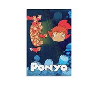 GNKIO Movie Posters Ponyo on The Cliff Anime Impression sur toile pour décoration de chambre à coucher 30 x 45 cm