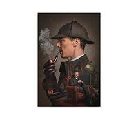 GNKIO Pyramid International Poster sur toile Motif Sherlock Holmes Pipe Smoking 20 x 30 cm