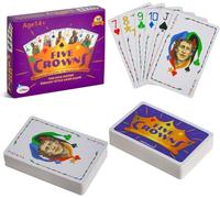 GNMQWP Jeu de Cartes 5 couronnes, Jeu de 5 couronnes, Cartes Rummy, Jeu Familial Populaire et de Voyage pour Enfants et Adultes, Jeu de société pour 3 à 7 Joueurs à partir de 7 Ans, Version Anglaise