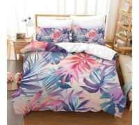 GNMRTFEAE Housse De Couette Leaves pour Garçons,Filles Et Enfants Parure De Lit Literie Sets Microfibre avec Fermeture Éclair avec Taies 3 Pièces Double（200x200cm）
