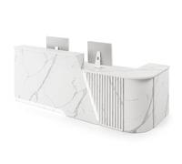 GNNymphyte Comptoir de réception Caisse, avec Tiroir Verrouillable Clavier pour Hall d'Entrée, Magasin, Caisse de Vente au Détail(Bianco,Left,140x60x100cm)