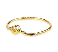 GNOCE Bracelet De Charme Classique Avec Fermoir Rond En Argent Sterling 925 "Le Moment Où Je Vous Rencontre Elegant Collier Serpent Pour Les Femmes Hommes (17, Or)