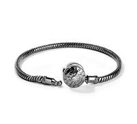 GNOCE Bracelet De Charme Classique Avec Fermoir Rond En Argent Sterling 925 "Le Moment Où Je Vous Rencontre Elegant Collier Serpent Pour Les Femmes Hommes (22, Noir)