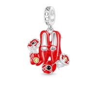 GNOCE Breloque Perle « The Wonderful Wizard of Oz » Lâche Lion Breloque en argent sterling 925 - Compatible avec toutes les grandes marques de bracelets/colliers, Argent