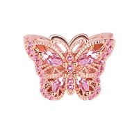 GNOCE Butterfly Charm Bead Sterling Silver 18K Rose Gold Charm with Cubic Zirconia Stone Bracelet/Collier Bijoux de mode pour femmes