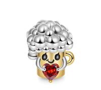 GNOCE Charm Bead Hot Dog Hugs Heart Gemstone Pizza Hamburger Beads 925 Sterling Silver Charm Pendentif pour Bracelet Collier Bijoux Cadeau pour les gourmands (Bière)