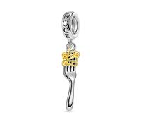 GNOCE Charm Bead Hot Dog Hugs Heart Gemstone Pizza Hamburger Beads 925 Sterling Silver Charm Pendentif pour Bracelet Collier Bijoux Cadeau pour les gourmands (Pâtes)