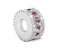 GNOCE Charm Bouchon en Argent Sterling 925 "avec Toi Espaceur Stoppeur Bloqueur Charms Décoré Pierre de CZ pour Bracelets