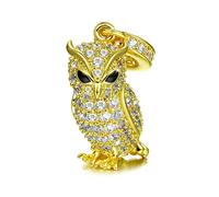 GNOCE Charm Pendentif Hibou en Argent Sterling 925 "Te Garder Charm Breloque Plaqué Or 18K Compatible avec Bracelets et Colliers