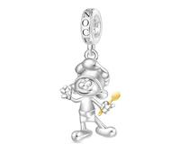 GNOCE Charm Pendentif Schtroumpf Pendentif 925 Perles En Argent Sterling Pour Les Femmes Et Les Filles Cadeau De Bijoux Pour Les Fans De Cinéma (Schtroumpf cuistot)