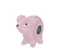 GNOCE Charm Perle Rose Souris Verre De Murano 925 Perles En Argent Sterling Cadeau De Bijoux Pour Les Femmes Fille Fit Snake Chain Bracelets/Collier (Souris)