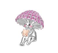 GNOCE Fairydrop Art Pendentif Champignon Encreur En Argent Sterling 925 Breloques Pour Femmes Et Filles Bijoux à Offrir (Thé aux perles aux champignons)