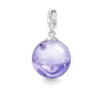 GNOCE Lumière Violet Huiles Essentielles Parfum Boule Diffuseur Pendentif Dangle Charms pour Bracelet/Collier, 925 Sterling Argent Dangle Charms pour Femmes Filles Femme Fille Bijoux Cadeau, Diametro