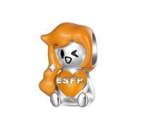 GNOCE Mbti Charm Perle Type De Personnalité Embrasse Le Cœur Charm Argent Sterling 925 Perles Charms Pour Femmes Et Filles Cadeau Bijou (ESFP)