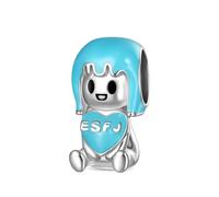 GNOCE Mbti Charm Perle Type De Personnalité Embrasse Le Cœur Charm Argent Sterling 925 Perles Charms Pour Femmes Et Filles Cadeau Bijou (ESFJ)