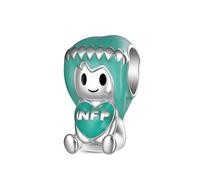 GNOCE Mbti Charm Perle Type De Personnalité Embrasse Le Cœur Charm Argent Sterling 925 Perles Charms Pour Femmes Et Filles Cadeau Bijou (INFP)