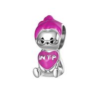 GNOCE Mbti Charm Perle Type De Personnalité Embrasse Le Cœur Charm Argent Sterling 925 Perles Charms Pour Femmes Et Filles Cadeau Bijou (INTP)