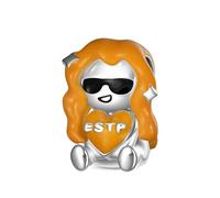 GNOCE Mbti Charm Perle Type De Personnalité Embrasse Le Cœur Charm Argent Sterling 925 Perles Charms Pour Femmes Et Filles Cadeau Bijou (ESTP)
