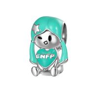GNOCE Mbti Charm Perle Type De Personnalité Embrasse Le Cœur Charm Argent Sterling 925 Perles Charms Pour Femmes Et Filles Cadeau Bijou (ENFP)