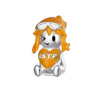 GNOCE Mbti Charm Perle Type De Personnalité Embrasse Le Cœur Charm Argent Sterling 925 Perles Charms Pour Femmes Et Filles Cadeau Bijou (ISTP)