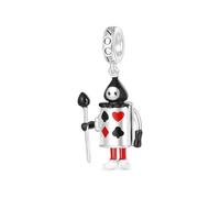 GNOCE Openable Red Heart Playing Card Soldiers Pendant Dangle Charmes, S925 Sterling Argent Dangle Charms pour Femmes Filles Femme Fille Saint Valentin Fête des Mères Bijoux Cadeau, Diametro Interno