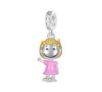 GNOCE Pendentif à Breloque Cacahuètes Debout Snoopy En Argent Sterling 925 Pour Femmes Et Filles Bijoux Cadeau Pour Les Fans (Sally Brown)
