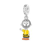 GNOCE Pendentif à Breloque Cacahuètes Debout Snoopy En Argent Sterling 925 Pour Femmes Et Filles Bijoux Cadeau Pour Les Fans (Charlie Brown)