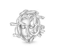 GNOCE Pendentif avec perle Mytica Gorgone Tête de Méduse Pendentif en argent sterling 925 Cadeau pour filles Enfants Convient à tous les bracelets/colliers, 5, Argent, Zircone cubique