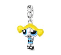 GNOCE Pendentif Charm Les Super Nanas Pendentif Bouton d'Or En Argent Sterling 925 Charms Pour Femmes Et Filles Bijoux à Offrir (Bulles)