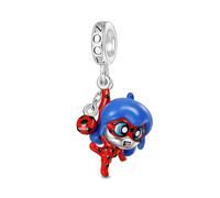 GNOCE Pendentif Charm Miraculous Ladybug En Argent Sterling 925 Heroez Zag Pour Femmes Et Filles Bijoux à Offrir (Coccinelle)