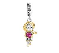GNOCE Petit Prince Câlins Coeur Pierre Précieuse Pendentif Breloque En Argent Sterling 925 Breloques Perle Bijoux Cadeau Pour Femmes Filles Ajustement Bracelets/Collier