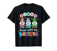 Gnome Bingo Night with My Bestie Gambling Gambler Gift Funny T-Shirt