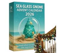 Gnome Christmas Countdown Calendar | Decorative 2d Acrylic Pendants | 24 Days Sea Glass Gnome Countdown Calendar | Ideal For Holidays Family Friends Colleague, Tree Window