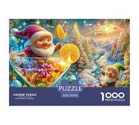 GNOME dans Un Verre à Cocktail avec des friandises de Noël Puzzle De 1000 Pièces Christmas Style Carton Recyclé, Puzzle De Défi pour Adultes 70x50cm/1000pcs